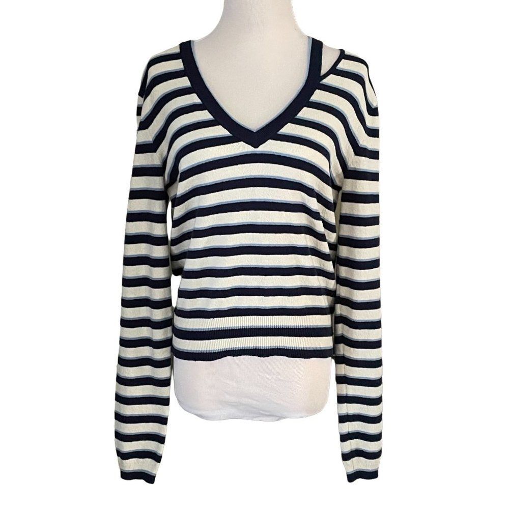 Veronica Beard Herbie Sweater Stripe XS New Preppy Nautical Coastal Lightweight